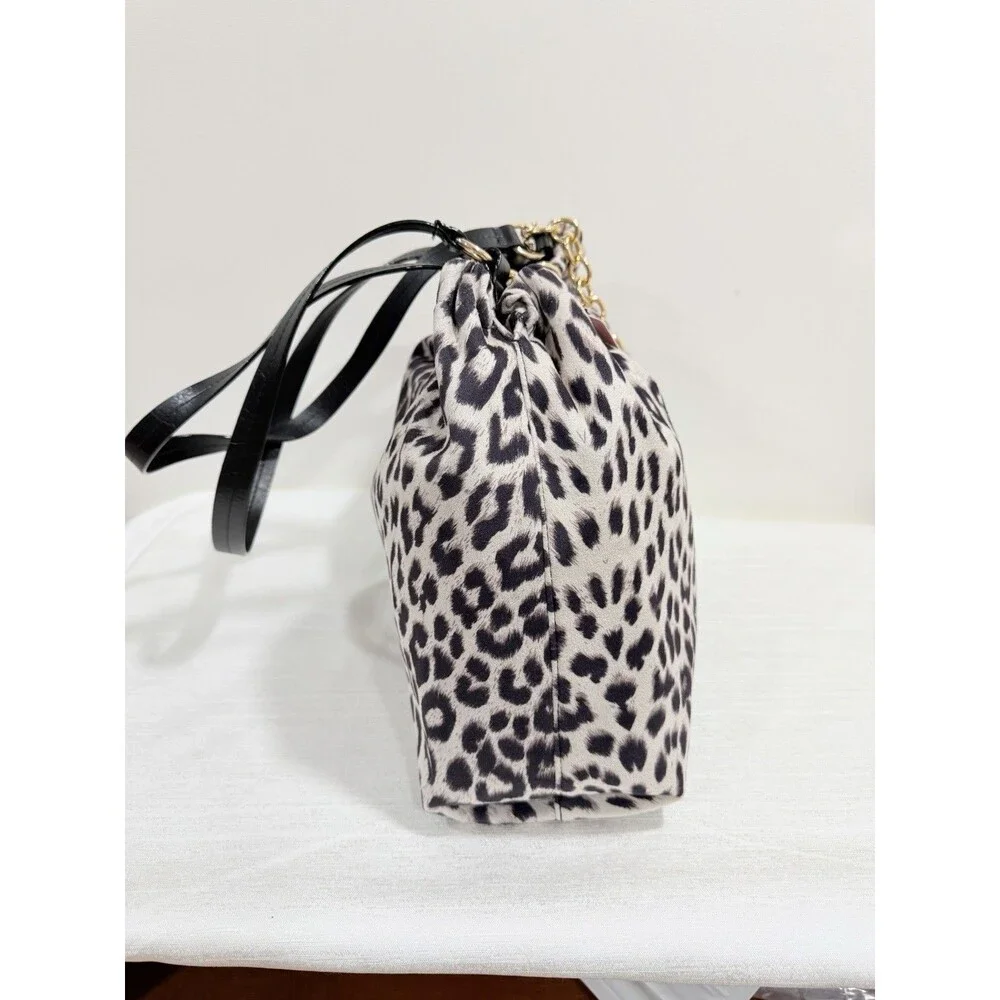 Juicy Couture Fashionable Juicy Tote Bag In Snow Leopard W/Chain Charm VIRAL NEW